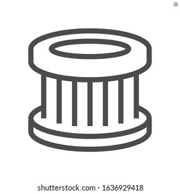 Air filter for car vehicle vector icon design, 48x48 pixel perfect and editable stroke.