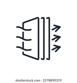 Air filter editable stroke outline icon isolated on white background flat vector illustration. Pixel perfect. 64 x 64.