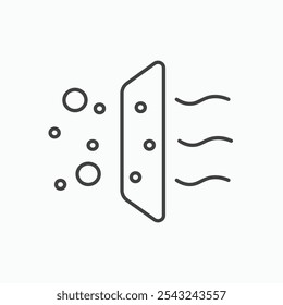 Icono de Filtrar de aire en negro delineado y sólido.