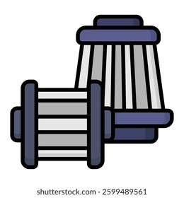 Air Filter Icon in Flat Color Style With Outline. Simple Flat Icon Vector. Simple Vector Design
