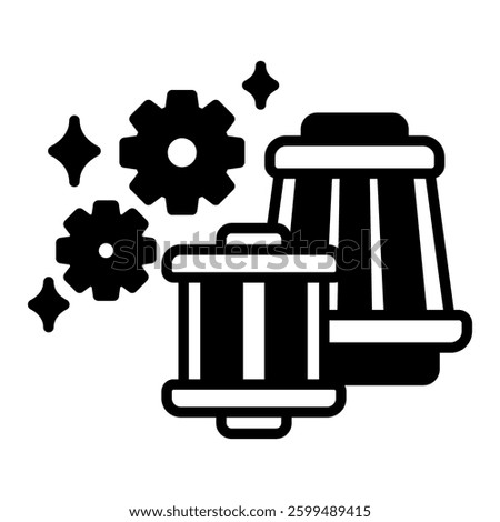 Air Filter Icon in Mixed Glyph Style. Simple Glyph Icon Vector. Simple Vector Design