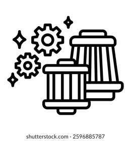 Air Filter icon in Outline Style. Simple Outline Icon Vector. Simple Vector Design