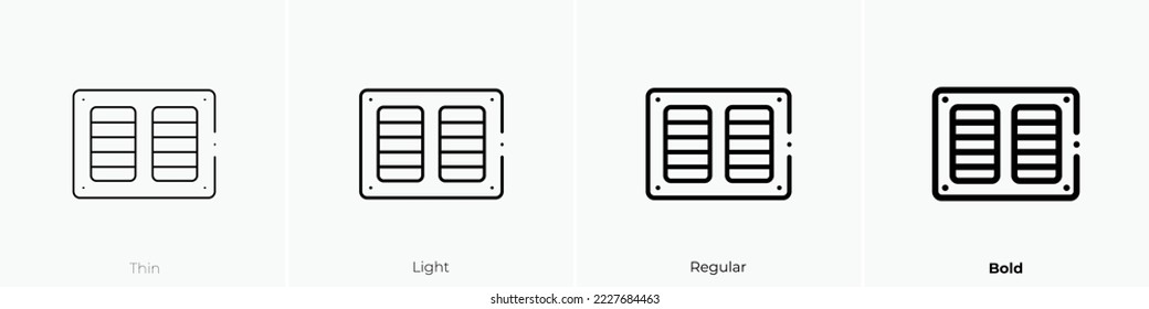 air filter icon. Thin, Light Regular And Bold style design isolated on white background