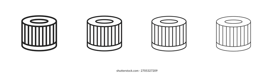 Air filter icons in black simple line elements.