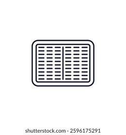 Air filter line icon on white