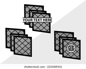 Air Filter Monogram Printable Vector Illustration