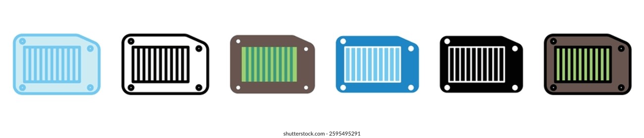 Air Filter multi style icons set. use for modern concept, print, UI, UX kit, web and app development. Vector EPS 10, related to car service, auto garage, car spare part.