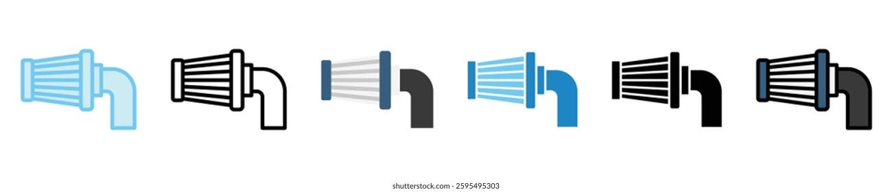 Air Filter multi style icons set. use for modern concept, print, UI, UX kit, web and app development. Vector EPS 10, related to car service, auto garage, car spare part.