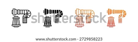 Air Filter Multiple Style Icon Set Vector