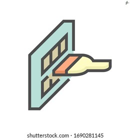 Diseño vectorial de filtro de aire acondicionado, trazo perfecto y editable de 64x64 píxeles.
