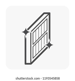 Air filter vector icon. Include hepa layer, fabric or paper for air purifier, cleaner or air conditioner. New, clean and free from dust, particle, bacteria, virus. High efficiency to vent, filtration.