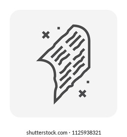 Air filter vector icon. Part of air purifier, cleaner or air conditioner. Old, dirty with dirt, dust, mold, pollen, pollution, particle, bacteria, virus. Need service, cleaning, washing or replace.
