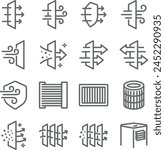 Air Filter Vector Line Icons. Contains such Icons as Purifier, PM 2.5, Pollution and more. Editable Stroke.