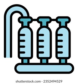 Air filter water icon outline vector. Delivery service. Cooler company color flat