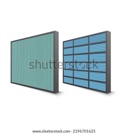 Air filteration and virus protection, 2 layers filter, vector illustration