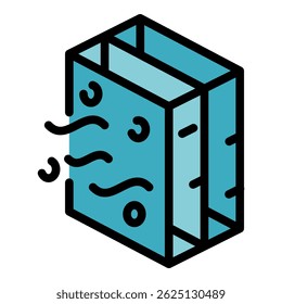 Air filtration layer icon. Outline air filtration layer vector icon color flat isolated