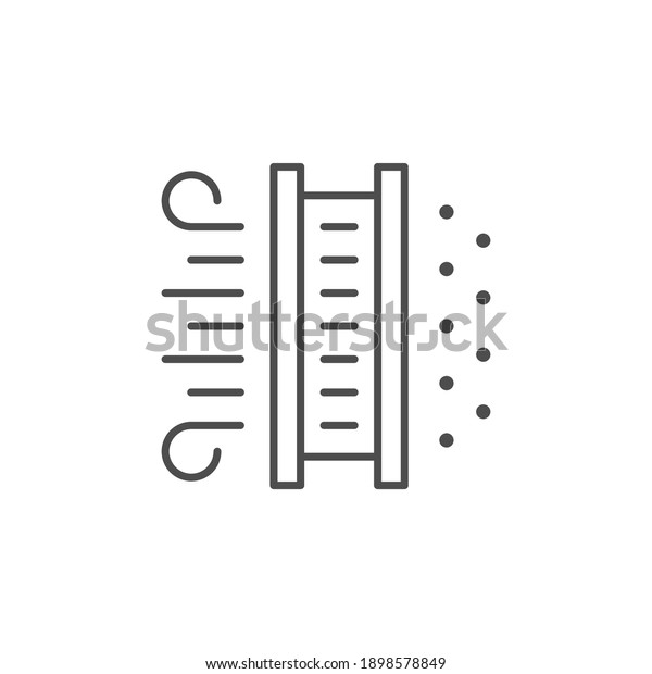 Air filtration line outline\
icon