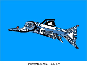 Air fish - the vector image of a fantastic fish