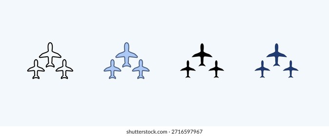 Flota de aire Icono múltiple Ilustración Vector