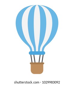 
Air flight, hot air balloon flat icon
