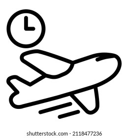 Air Flight Time Flat Icon Isolated On White Background