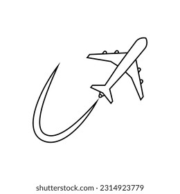 Air flight vector icon. route illustration sign. air tickets symbol. travel logo or mark.