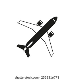Vektorsymbol für den Luftflug. Wegbeschilderungszeichen. Ticketsymbol. Reiselogo oder -marke.