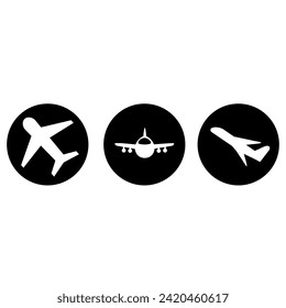 Air flight vector icon set. route illustration sign collection. air tickets symbol. travel logo or mark.
