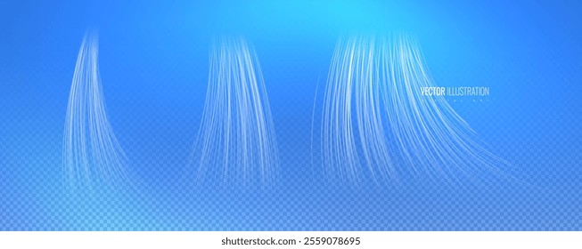 Air flow background, light effect blowing from an air conditioner, purifier or humidifier, stream air concept flowing line