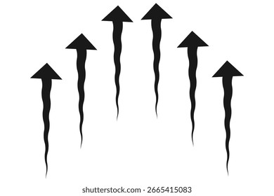Air flow. Blue arrow showing direction of air movement. Wind direction arrow. Vector illustration isolated on white background.