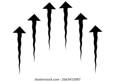 Air flow. Blue arrow showing direction of air movement. Wind direction arrow. Vector illustration isolated on white background.
