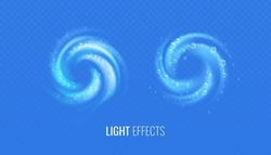 Air Flow Bubbles Concept Spiral Foam Detergent. Air Vortex Light Effect Concept Of Cleaning And Washing. Vector Illustration Of A Cool Blurred Spiral Motion In A Circle