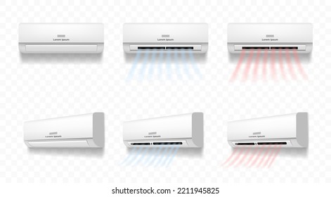 Air flow conditioner temperature climate isolated set. Vector graphic design illustration