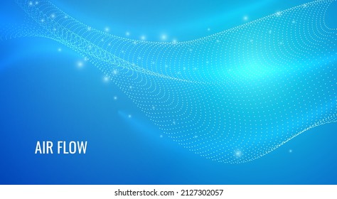 Air flow effect on a light background. Vector illustration swirl of fresh air