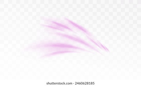 Air flow effect. Pink wind flow waves isolated on white background. Air conditioning vector.	
