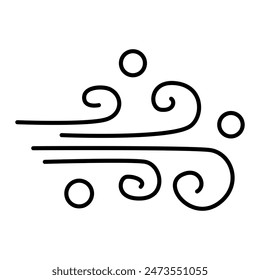 Luftstrom-Symbol isoliert auf weißem Hintergrund. Vektorillustration