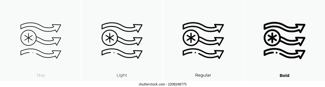 air flow icon. Thin, Light Regular And Bold style design isolated on white background