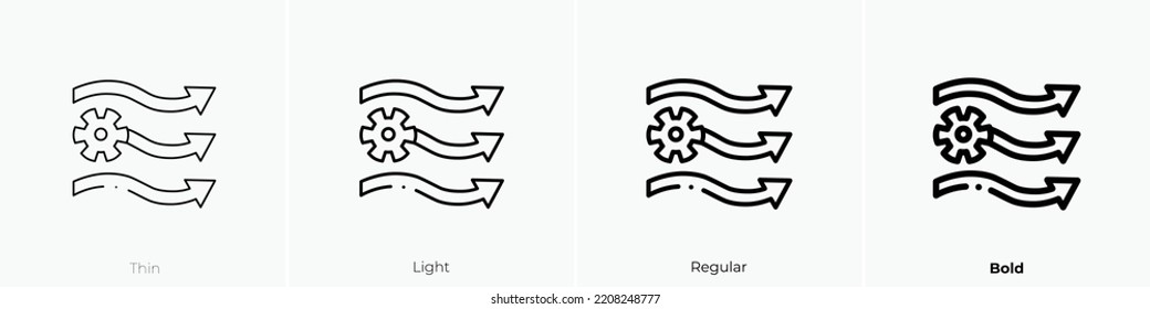 air flow icon. Thin, Light Regular And Bold style design isolated on white background