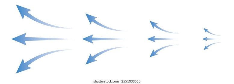 Air flow icon vector set. blue air flow icon vector isolated on white background.