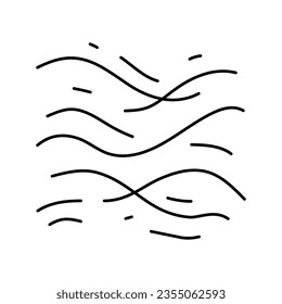 vector de icono de línea de flujo de aire. señal de flujo de aire. símbolo de contorno aislado ilustración negra