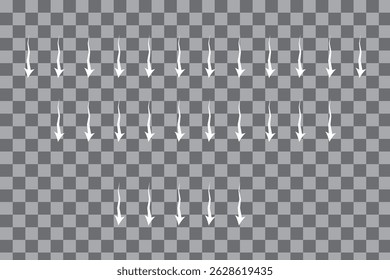 Flujo de aire. Conjunto de flechas azules que muestran la dirección del movimiento del aire. Flechas de dirección del viento. Ilustración vectorial aislada sobre fondo blanco.