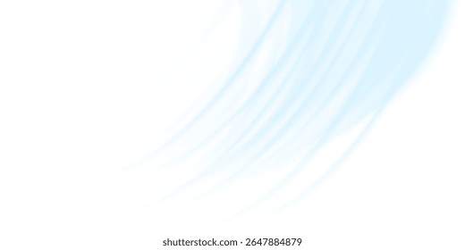 Air flow set of vector elements on a white background. Abstract light effect blowing from an air conditioner, purifier or humidifier. Dynamic blurred flow motion	