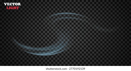 Air flow set of vector elements on a white background. Abstract light effect blowing from an air conditioner, purifier or humidifier. Dynamic blurred flow motion