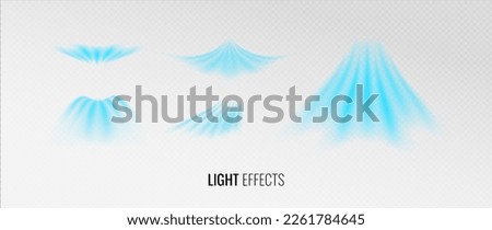 Air flow set of vector elements on a white background. Abstract light effect blowing from an air conditioner, purifier or humidifier. Dynamic blurred flow motion Foto d'archivio © 