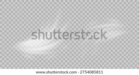 Air flow set of vector elements on a white background. Abstract light effect blowing from an air conditioner, purifier or humidifier. Dynamic blurred flow motion