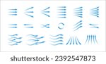 Air flow showing air movement of arrows. Ventilation home fresh, hot or cold from fan or air conditioner wind direction.