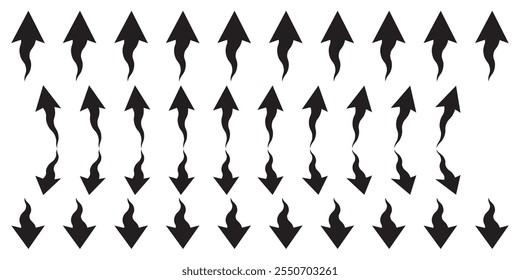 Air flow showing air movement of arrows. Ventilation home fresh, hot or cold from fan or air conditioner wind direction.