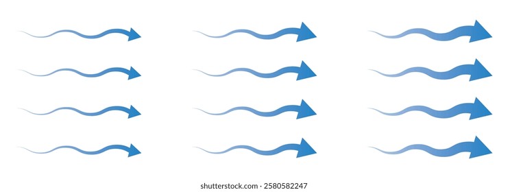 Air flow showing air movement of arrows. Ventilation home fresh, hot or cold from fan or air conditioner wind direction.