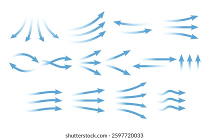 
air flow vector blue gradient 