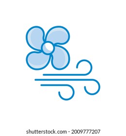Ilustración de estilo de icono azul del vector de flujo de aire. Símbolo de archivo EPS 10
